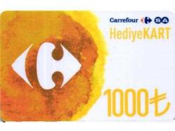 3K = MARKET  KARTI ( CARREFOUR SA * HEDİYE  KART ) 1.000  TL * PLASTİK - TEMİZ