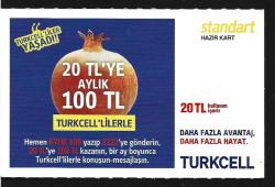 3K  = TURKCELL  HAZIR  KART ( 20  TL ' YE  AYLIK  100  TL ) 20  TL - TEMİZ ve NADİR