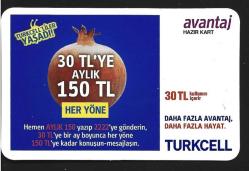 3K  = TURKCELL  HAZIR  KART ( 30  TL ' YE  AYLIK  150  TL ) 30  TL - TEMİZ ve NADİR