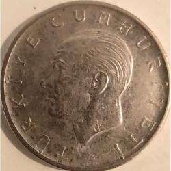 Türkiye 1976 1 Lira - TC Düz - Başaklı Paslanmaz Çelik