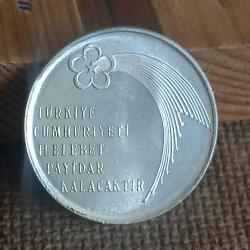 1973 YILI TÜRKİYE CUMHURİYETİ 50. YILI 50 LİRA DARPHANE HATIRA GÜMÜŞ