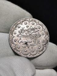 Sultan Reşat 1327/1 Bursa Seyahat Baskı Gümüş 5 Kuruş Nadir