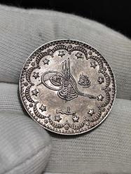 Sultan Reşat 1327/1 Bursa Seyahat Baskı Gümüş 5 Kuruş Nadir