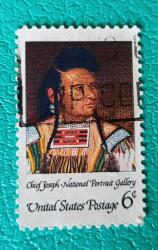 ABD _ damgalı pul_Kızılderili Reisi