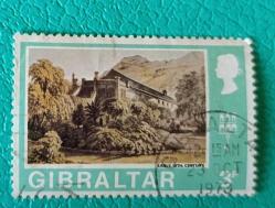 İngiliz Yönetimindeki Cebelitarık _damgalı pul