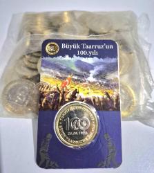 1 Türk Lirası Büyük Taarruz 100,yılı Hatıra Parası Özel Sertifikalı Kapamasında