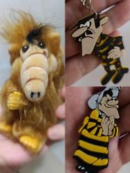 Alf peluş Maskot Joe Dalton anne Dalton anahtarlık süs dekor koleksiyon nostalji tasarım vintage retro hobi reklam promosyon minyatür diorama