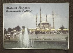 Edirne Selimiye Camii pullu postdan geçmiş Eski Kartpostal