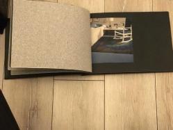 BAKIR KABARTMA Deri ciltli (Tavus Kuşu, Nü ve Balık desenli)   KAPAKLI FOTOĞRAF ALBÜMÜ--15 YAPRAK - 35x24 cm /