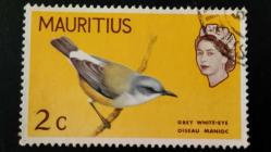 1965 YILI MAURİTUS Kuşlar ve II. Elizabeth  DAMGALI  ŞARNİYERSİZ