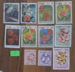 Küba Pul Lotu -  Çiçek ,Fauna Temalı Pul Koleksiyonu Posta Pulu YSLNo:5 - Fırsat Lotu 11 Adet
