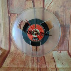 ESKİ ORJİNAL MAKARA BANTTAN DEKORATİF SAAT. VINTAGE.