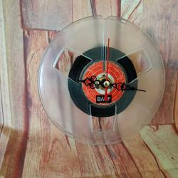 ESKİ ORJİNAL MAKARA BANTTAN DEKORATİF SAAT. VINTAGE.