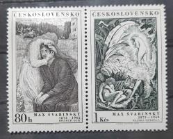 1973 Çekoslovakya ( Çek Cumhuriyeti )  Max Svabinsky Ressam çizimleri - 2li bant Yüksek Katalog