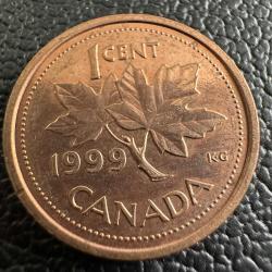 Kanada 1 Cent 1999. Kraliçe ll Elizabeth