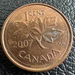 Kanada 1 Cent 2007. Kraliçe ll Elizabeth
