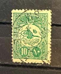 1909 POSTA PULLARI I. KALIP 10 PARA DAMGALI M40c