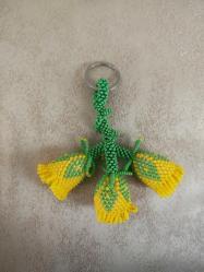 Boncuk İşi Gül Anahtarlık