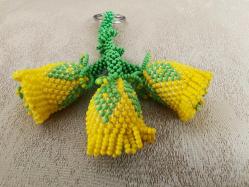 Boncuk İşi Gül Anahtarlık