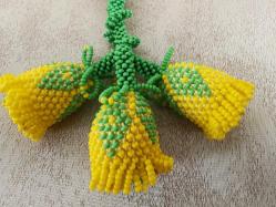 Boncuk İşi Gül Anahtarlık