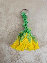 Boncuk İşi Gül Anahtarlık