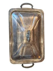 Avrupa, 1800’ler sonu gümüş kaplama servis ısıtıcısı Ajur bordürlü, cam hazneli; zarif ve koleksiyonluk bir parça. 48 cm 25 cm 26 cm