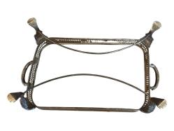 Avrupa, 1800’ler sonu gümüş kaplama servis ısıtıcısı Ajur bordürlü, cam hazneli; zarif ve koleksiyonluk bir parça. 48 cm 25 cm 26 cm