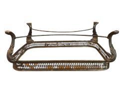 Avrupa, 1800’ler sonu gümüş kaplama servis ısıtıcısı Ajur bordürlü, cam hazneli; zarif ve koleksiyonluk bir parça. 48 cm 25 cm 26 cm