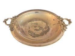 Avrupa Gümüş Kaplama Sunumluk 32 cm. 10 cm Yüksekliğinde