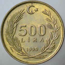 TÜRKİYE CUMHURİYETİ 500 LİRA 1990 SEYREK SAÇ-NADİR. ÇİLALTI.