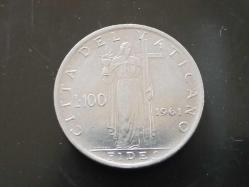 VATİKAN; 100 LİRE 1961