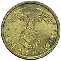 LOT.19 » Almanya 1939 10 Reichspfennig - Çil - Kartal ve Gamalı Haçlı - İkinci Dünya Savaşı Başlangıç Dönemi