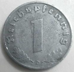 LOT.17 » Almanya 1941 1 Reichspfennig - Kartal ve Gamalı Haçlı - Savaş Dönemi Çinko Baskı