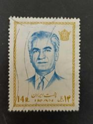 İran Şah Rıza Pehlevi _ damgalı büyük boy pul