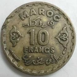 LOT.13 » Fas 1952 (H.1371) 10 Frank Mağrip Tasarımlı Alüminyum-Bronz