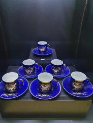 JAPAN ALTIN YALDIZLI KOBALT MAVİ KAHVE FİNCANI