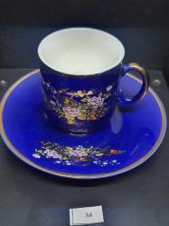 JAPAN ALTIN YALDIZLI KOBALT MAVİ KAHVE FİNCANI