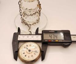 CEP SAATİ, KÖSTEKLİ OSMANLI ''TAİLLARDAT'' HATASIZ PORSELEN KADRAN  KALEM OYMA İŞÇİLİKLİ GÜMÜŞ KASA CEP SAATİ 63