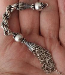 OSMANLI DÖNEMİ ANTİK MUHTEŞEM GÜMÜŞ SARAYSAL TESPİH PÜSKÜLÜ 1AAA1A1 PEK ÇIKMAZ