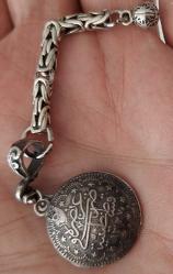 OSMANLI DÖNEMİ ANTİK MUHTEŞEM GÜMÜŞ SARAYSAL TESPİH PÜSKÜLÜ 2BBB1RR PEK ÇIKMAZ