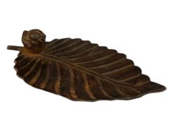 antika Bronz yaprak formunda kuş heykelli anahtarlık - 21 cm