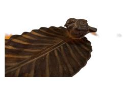 antika Bronz yaprak formunda kuş heykelli anahtarlık - 21 cm