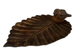 antika Bronz yaprak formunda kuş heykelli anahtarlık - 21 cm