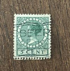 Hollanda Pulu - Nederland Stamp - Postadan Geçmiş Pul Filateli - Damgalı - KRALİÇE WILHELMİNA TEMALI PUL, 5 PARA - YABANCI PULLAR -NOSTALJİK DOĞUM GÜNÜ HEDİYESİ