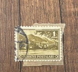Türk Pulu - Turkish Stamp -  Mektup Zarfından Kesilmiş /Postadan Geçmiş Pul Filateli - DAMGALI - ANTAKYA İLİ TEMALI PUL,  1 KURUŞ - Türkiye Cumhuriyeti - NOSTALJİK DOĞUM GÜNÜ HEDİYESİ