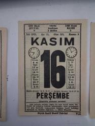 BÜYÜK SAATLİ MAARİF TAKVİMİ 16 Kasım 1972 Perşembe - TAKVİM YAPRAĞI