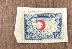 Türk Pulu - Turkish Stamp -  Mektup Zarfından Kesilmiş /Postadan Geçmiş Pul Filateli - TÜRKİYE KIZILAY CEMİYETİ ŞEFKAT PULU,  1/2 KURUŞ - Türkiye Cumhuriyeti - NOSTALJİK DOĞUM GÜNÜ HEDİYESİ