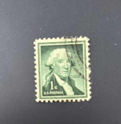 Amerika Birleşik Devletleri Pulu - USA Stamp - Postadan Geçmiş Pul Filateli -DAMGALI-  GEORGE WASHINGTON TEMALI PUL, 1 PARA - YABANCI PULLAR -NOSTALJİK DOĞUM GÜNÜ HEDİYESİ