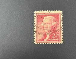 Amerika Birleşik Devletleri Pulu - USA Stamp - Postadan Geçmiş Pul Filateli - DAMGALI - THOMAS JEFFERSON TEMALI PUL , 2 PARA  - YABANCI PULLAR - NOSTALJİK DOĞUM GÜNÜ HEDİYESİ