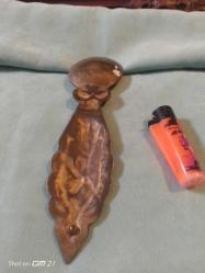 Mevlana kabartmalı eski dönem bakır-pirinç kaşık